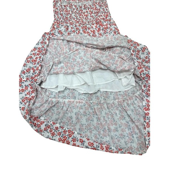 GAP Smocked Midi Dress white Red And Blue Floral Dress Size Medium - Picture 7 of 10